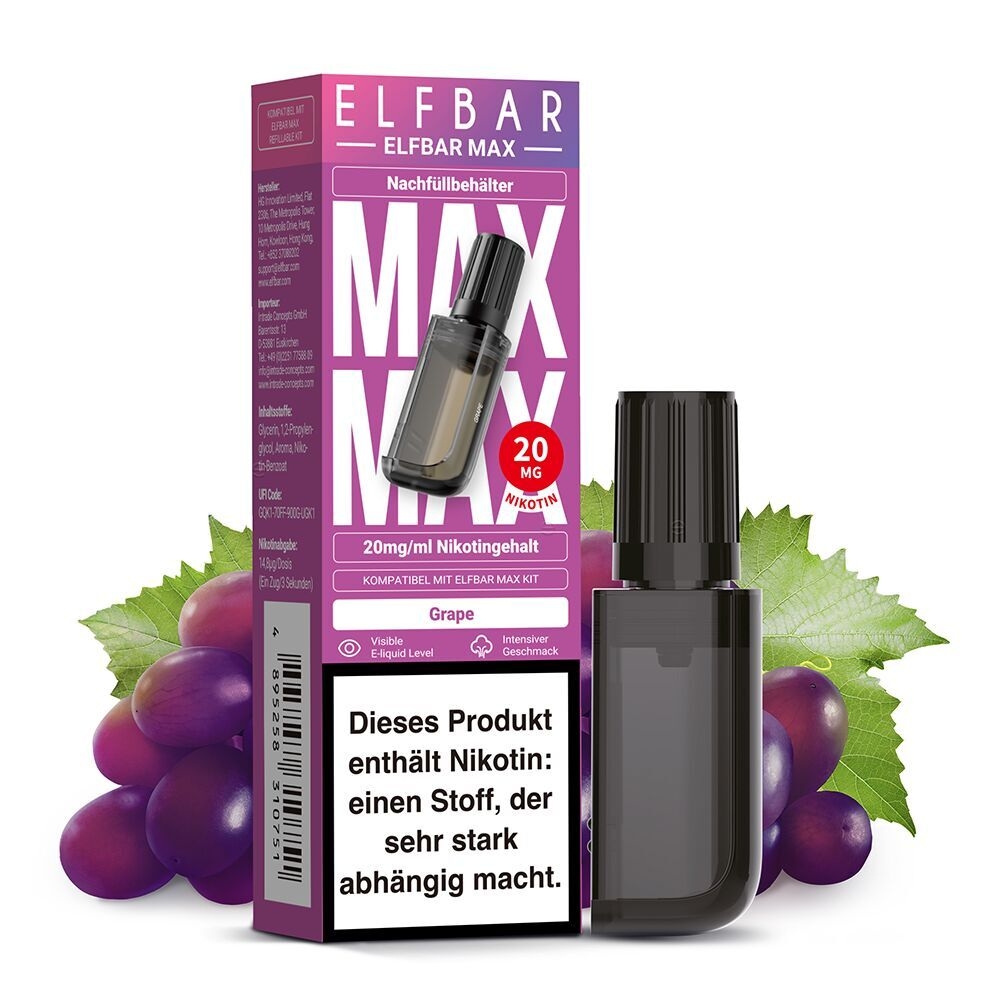Elfbar Max Grape Liquid Pods Elfbar Max Liquid Pods - Alle Sorten - 20mg