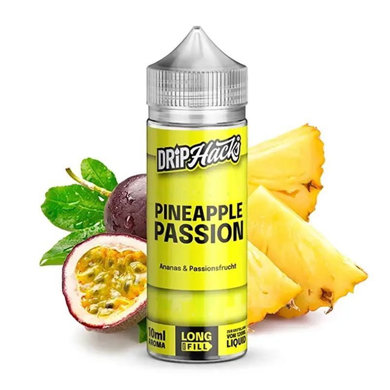 Aroma Pineapple Passion von Drip Hacks Drip Hacks Aroma Pineapple Passion Flasche mit Ananas- und Passionsfruchtdekor, 10 ml, Longfill.
