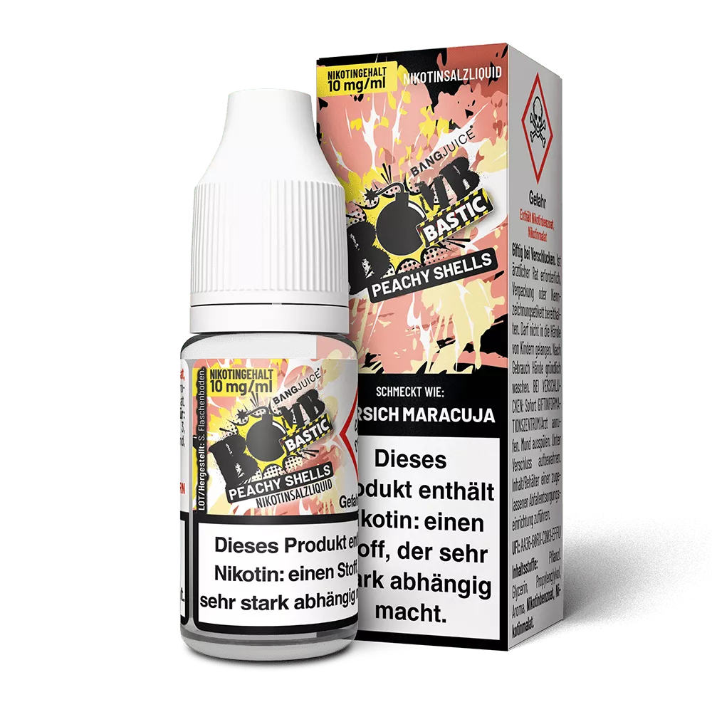 Bomb Bastic NikotinsalzPeachy Shells10ml von Bang Juice