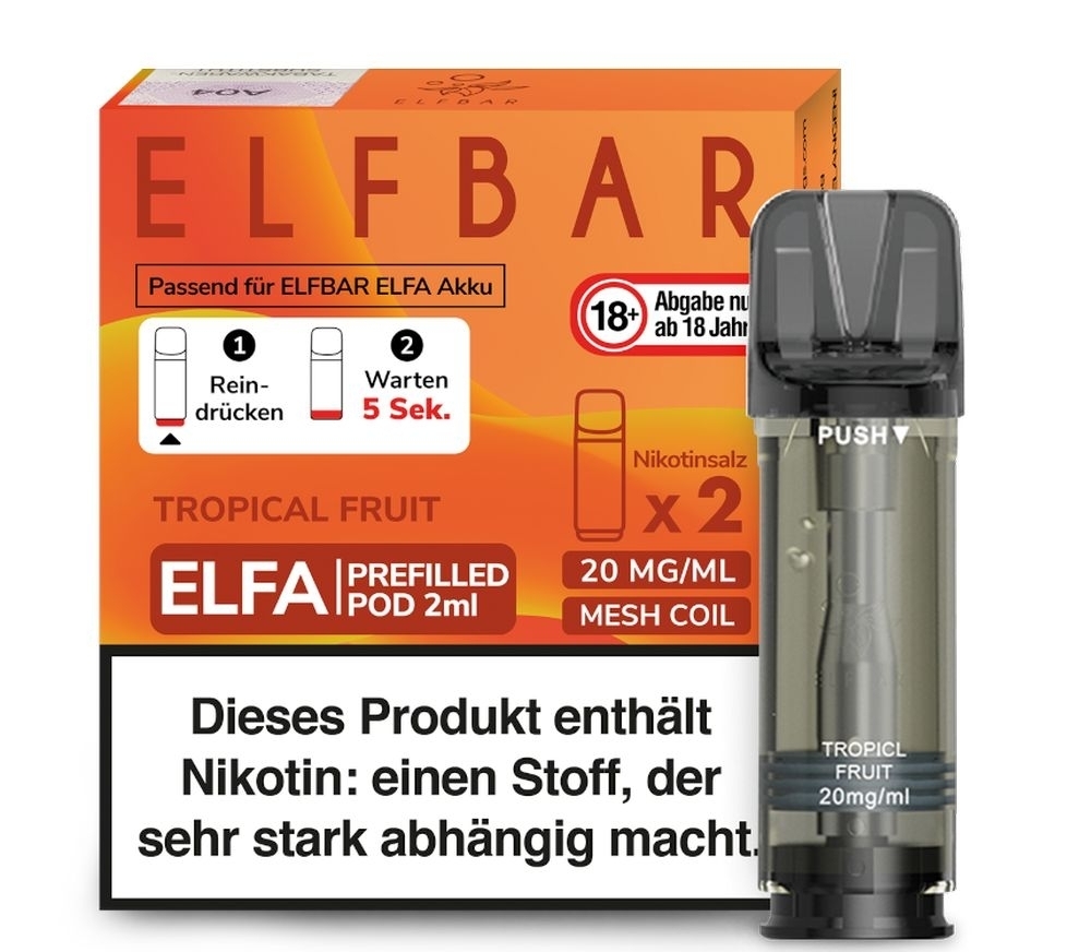 Tropical Fruit Elfa Pods von Elfbar 20mg Elfa Pods von Elfbar - alle Sorten - Mit Nikotin