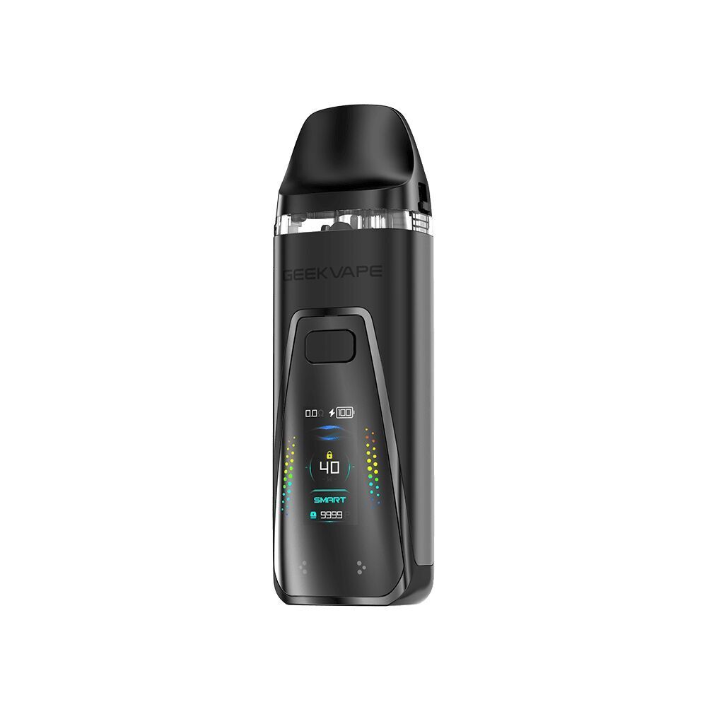 Geekvape Digi Pro Pod Kit Geekvape Digi Pro Pod Kit in Schwarz mit Displayanzeige und leuchtenden Elementen, zeigt Akkustand und Leistungseinstellungen.