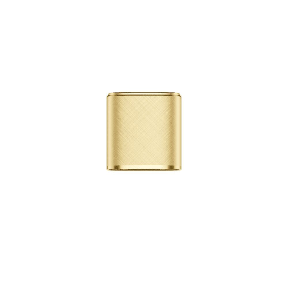 Voopoo Argus Klyc Cap Goldener Voopoo Argus Klyc Cap in zylindrischer Form mit glatter Oberfläche, gleichmäßig beleuchtet gegen einen weißen Hintergrund
