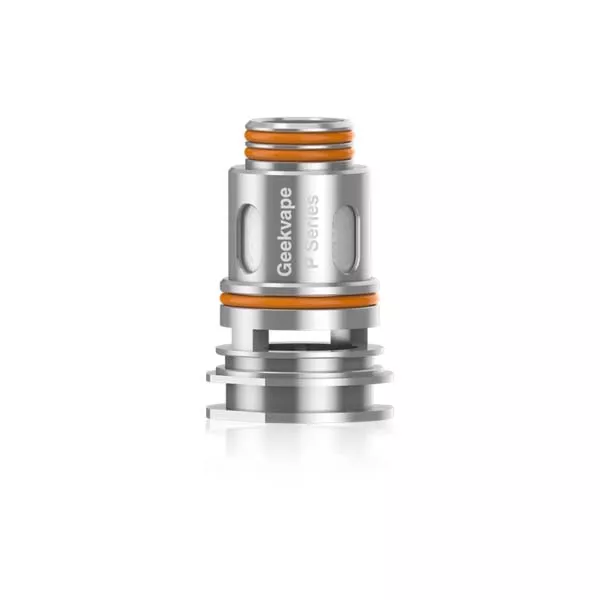 Geekvape P Series 0,5 Ohm Verdampferköpfe Geekvape P Series 0,5 Ohm Verdampferkopf mit silbernem Gehäuse und orangefarbenen Dichtungen, seitlicher Schriftzug sichtbar
