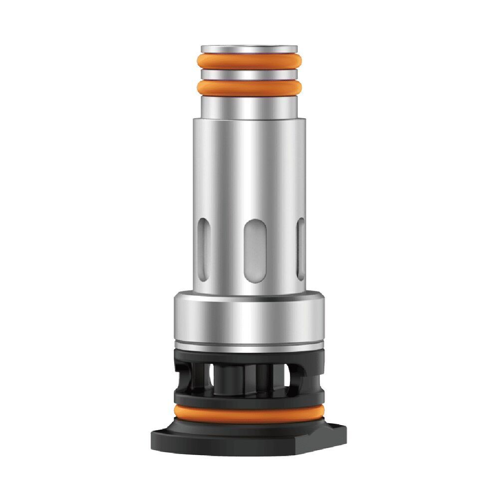 Geekvape J Verdampferköpfe Geekvape J Verdampferkopf aus Metall, 0,4 Ohm, mit orangefarbenen Dichtungsringen und schwarzen Elementen am Sockel.