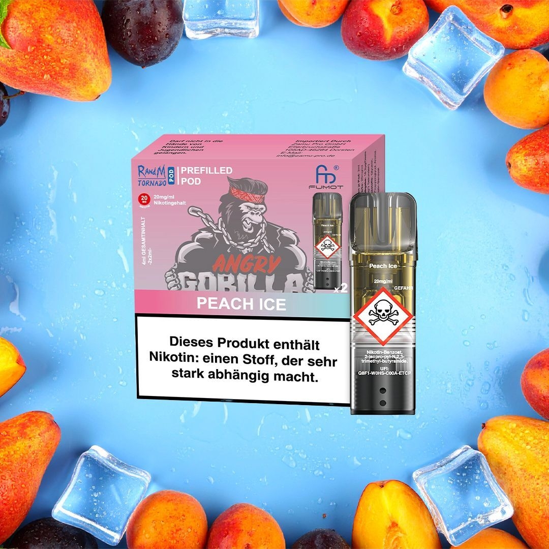 RandM Tornado Pods - Peach Ice RandM Tornado Pods - alle Sorten - mit Nikotin