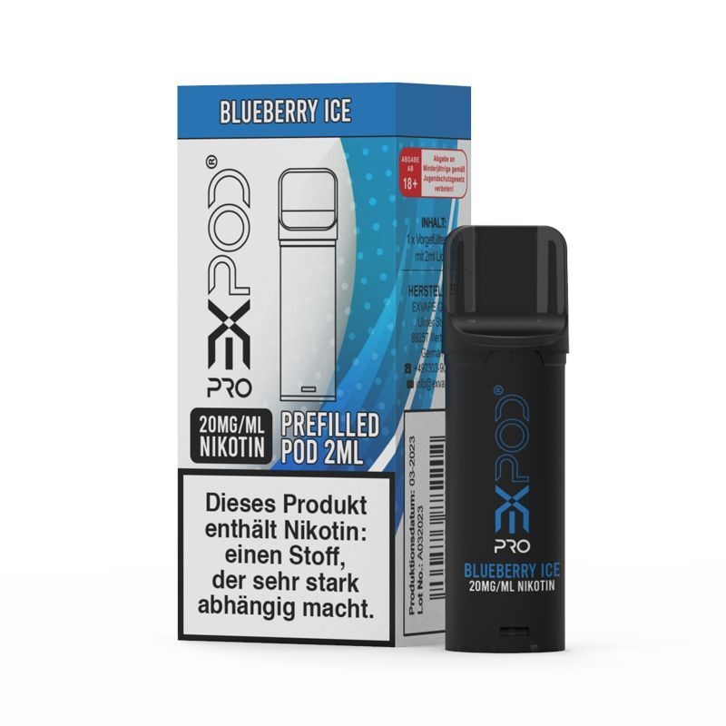 Blueberry Ice mit 20mg Nikotin Expod Pro Pods Blueberry Ice mit 20mg Nikotin Expod Pro Pods