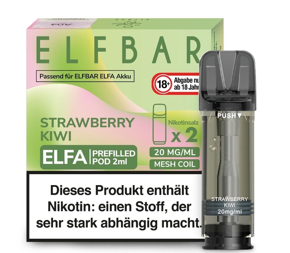 Strawberry Kiwi Elfa Pods von Elfbar 20mg Elfa Pods von Elfbar - alle Sorten - Mit Nikotin
