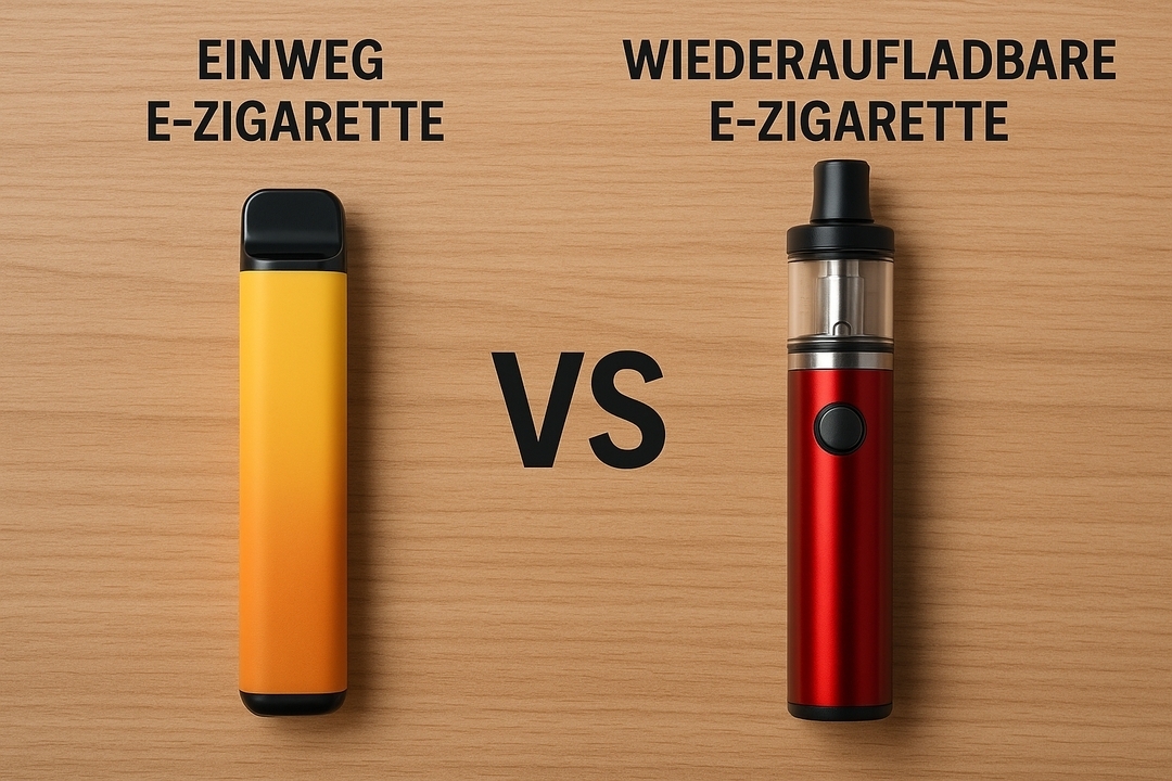 Einweg E-Zigarette und wiederlaufladbare E-Zigarette im Vergleich