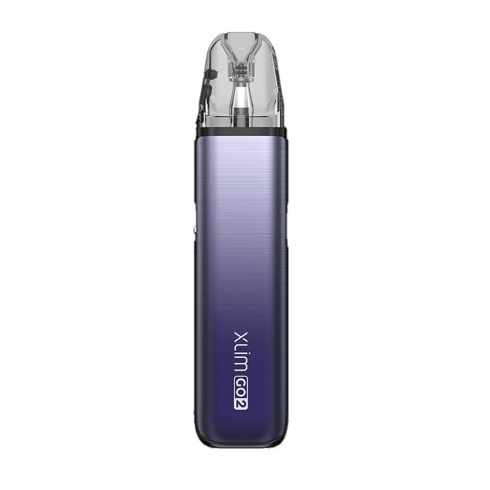 Oxva Xlim Go 2 Pod Kit - Fading Blue Oxva Xlim Go 2 Pod Kit in Fading Blue, mit transparentem Mundstück, metallisch glänzender Oberfläche und sichtbarem Logo.