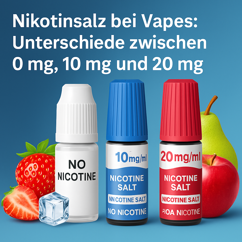 Nikotinsalz bei Vapes: Unterschiede zwischen 0, 10 und 20 mg Nikotinsalz bei Vapes: Unterschiede zwischen 0, 10 und 20 mg