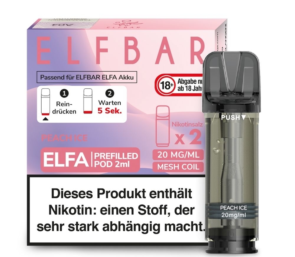 Peach Ice Elfa Pods von Elfbar 20mg Elfa Pods von Elfbar - alle Sorten - Mit Nikotin