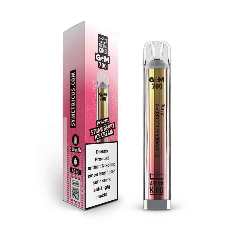Strawberry Ice Cream 20mg - Aroma King Gem 700 E-Shisha