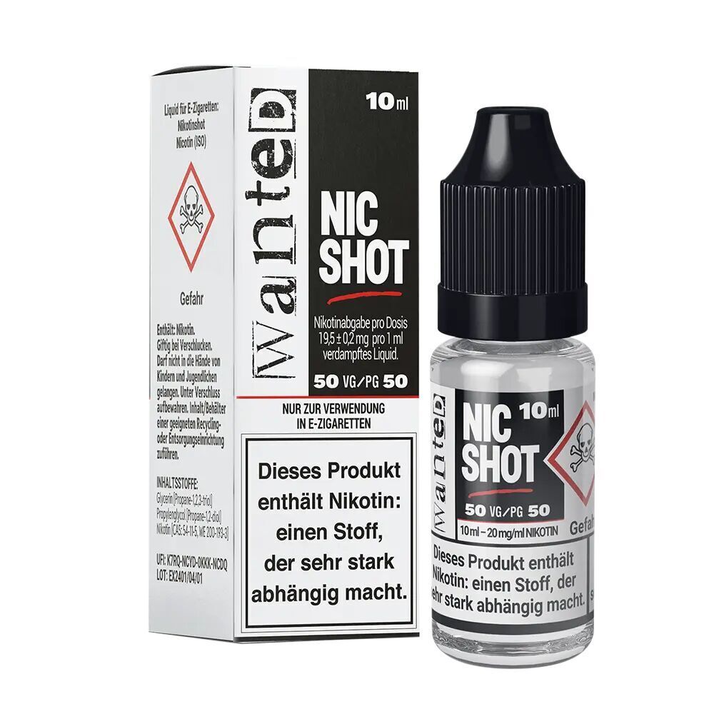 Nikotinshot 50/50 mit 20mg Nikotin von Wanted