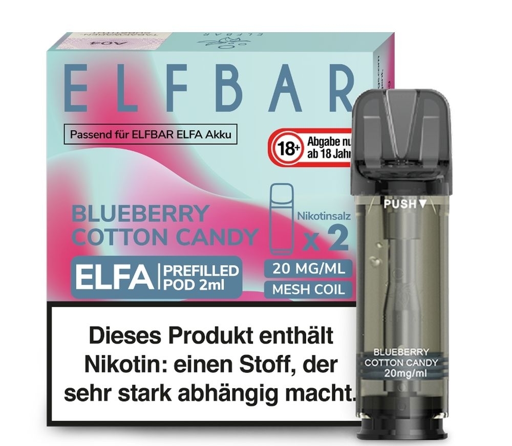 Blueberry Cotton Candy Elfa Pods von Elfbar 20mg Elfa Pods von Elfbar - alle Sorten - Mit Nikotin