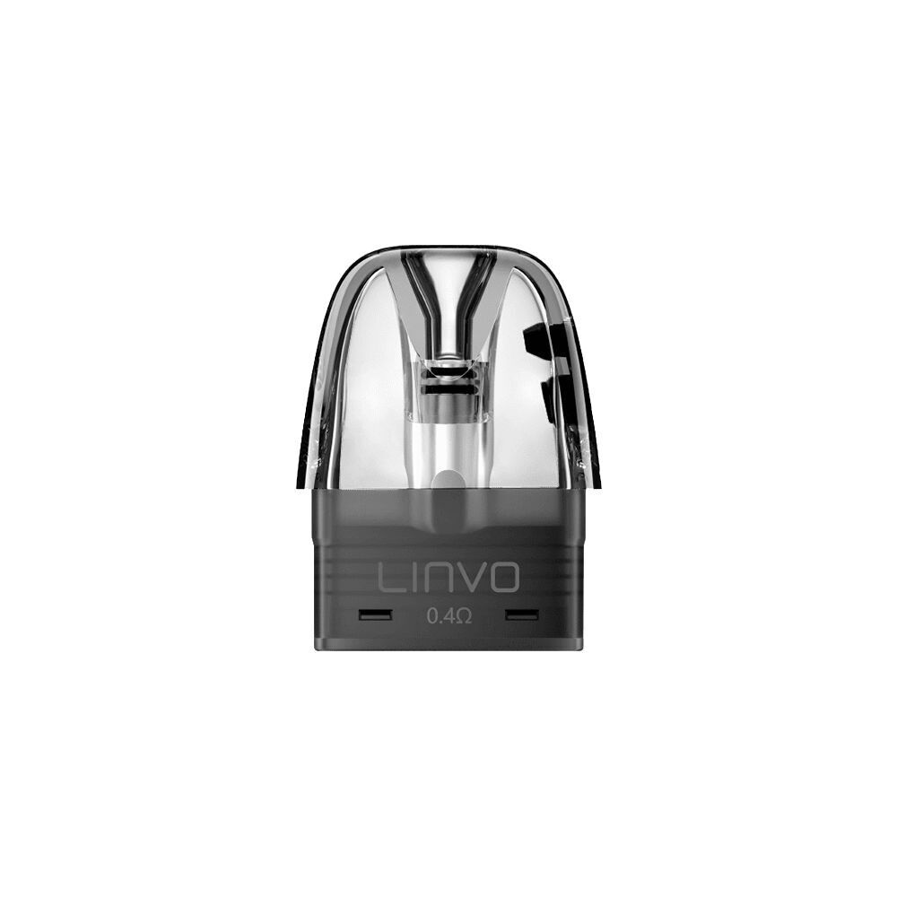 Linvo Force X Pods mit Coil Linvo Force X Pod mit 0.4Ω Anzeige, transparentem Gehäuse und zentralem Coil, kompakt und modern gestaltet.