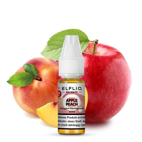 Liquid Apple Peach mit 20mg Nikotin von Elfliq by Elfbar Liquid Apple Peach mit 20mg Nikotin von Elfliq by Elfbar