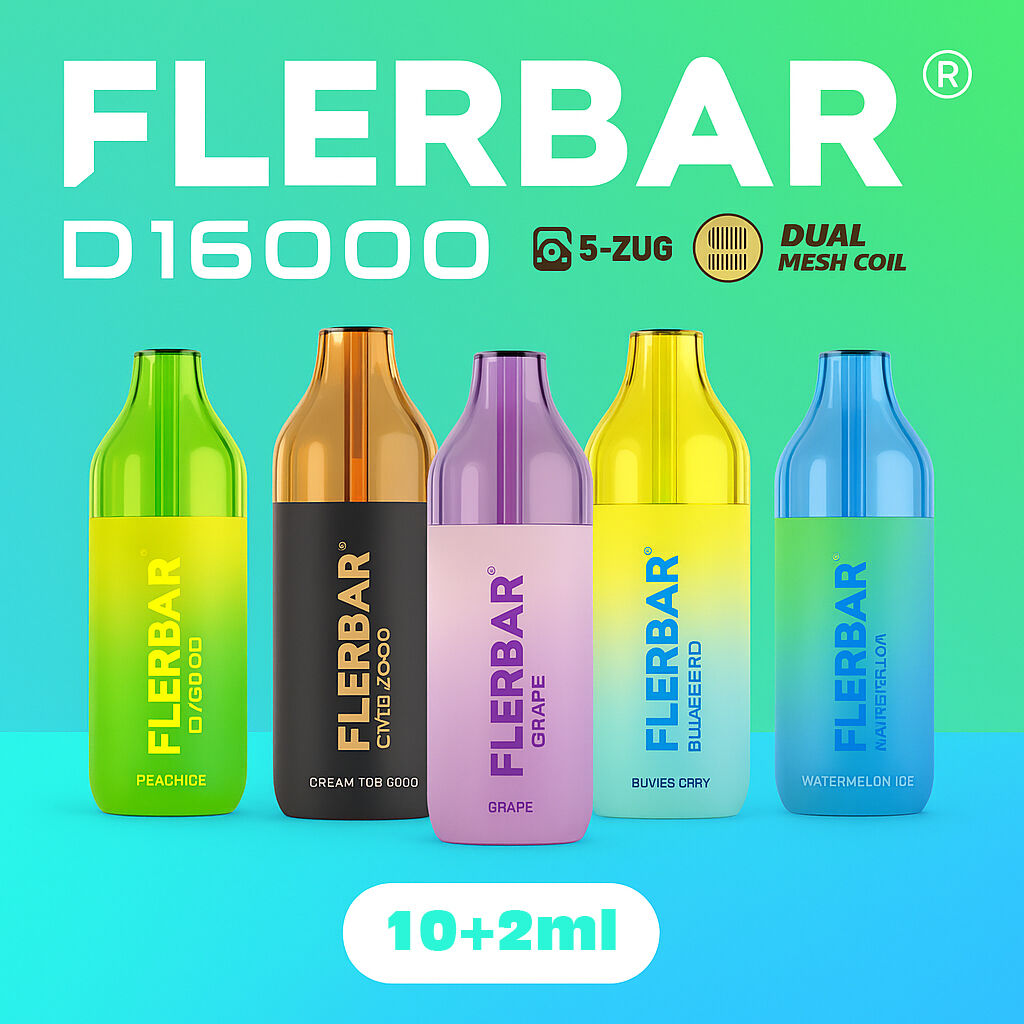 Flerbar D16000 Einweg E-Zigarette 12 ml, 20 mg Nikotin Flerbar D16000 Einweg E-Zigarette 12 ml, 20 mg Nikotin