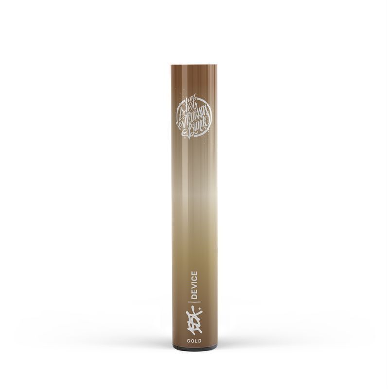 187 Strassenbande Prefilled Pod Kit Gold Goldfarbener 187 Strassenbande Akku mit Schriftzug "187" und "GOLD", vertikal stehend auf weißem Hintergrund.
