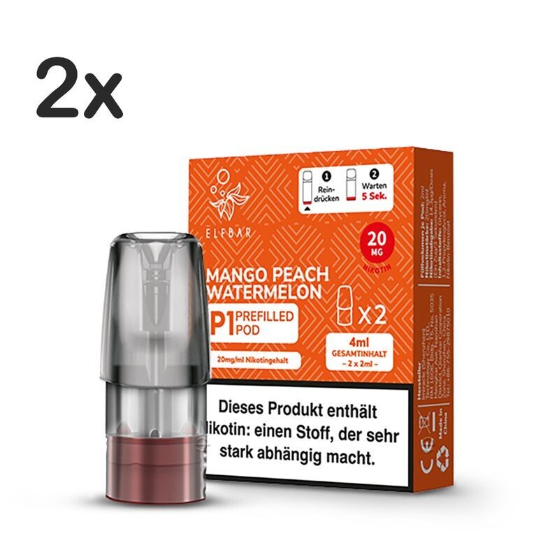 Mango Peach Watermelon mit 20mg Nikotin Mate 500 P1 von Elf Bar