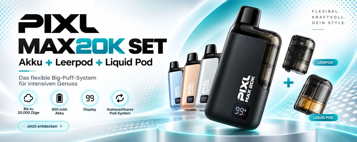 PIXL MAX 20K Set mit 850 mAh Akku, Leerpod und Liquid Pod – bis zu 20.000 Züge