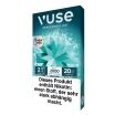 Verpackung von Vuse Peppermint Ice Pods, 20mg Nikotin, 2 Pods mit bis zu 2000 Zügen, Warnhinweis zu Nikotinabhängigkeit