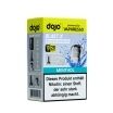 Verpackung der Vaporesso Dojo Blast X Pods Menthol 20mg mit Warnhinweis über Nikotinabhängigkeit und Produktdetails.